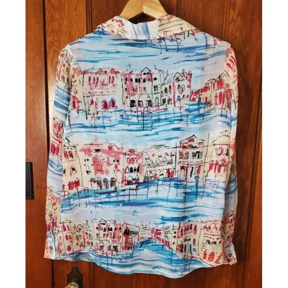 Artscapes Women's Two Piece Tank Blouse Shirt Set XS Polyester & Rayon Colorful - Picture 2 of 11